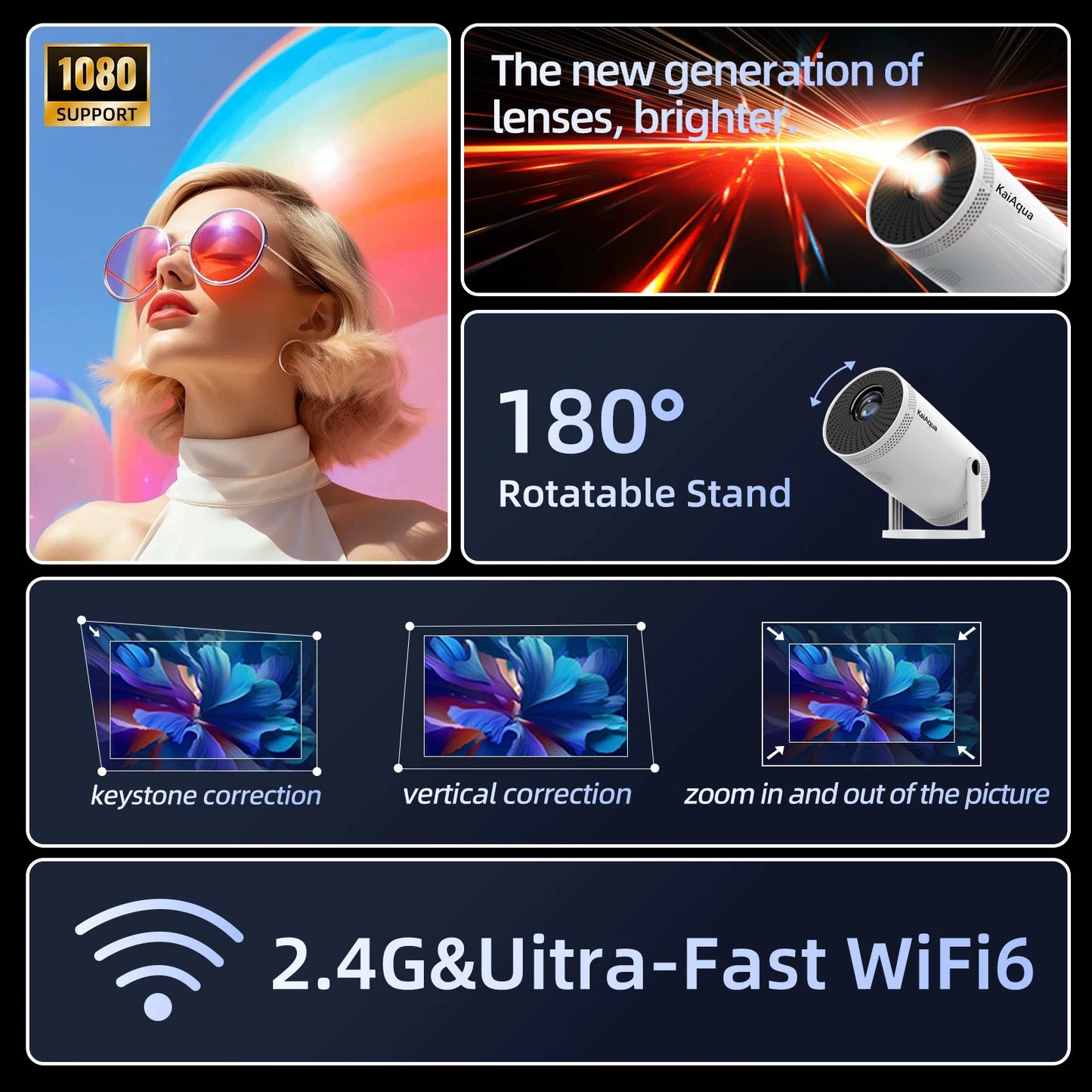 Portable Projector 4K Home Cinema Outdoor